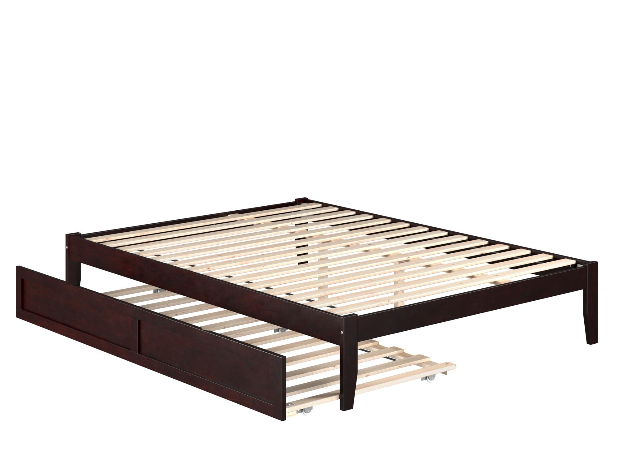 AFI Colorado Queen Size Platform Bed with Twin XL Trundle  and Charging Station in Espresso