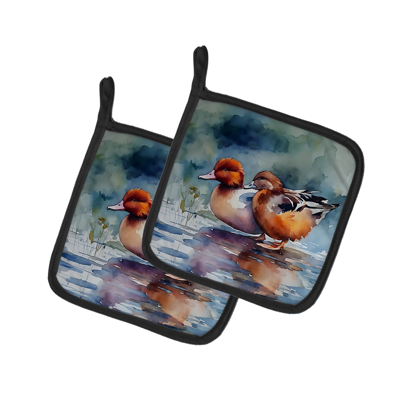 Redhead Duck Pair of Pot Holders