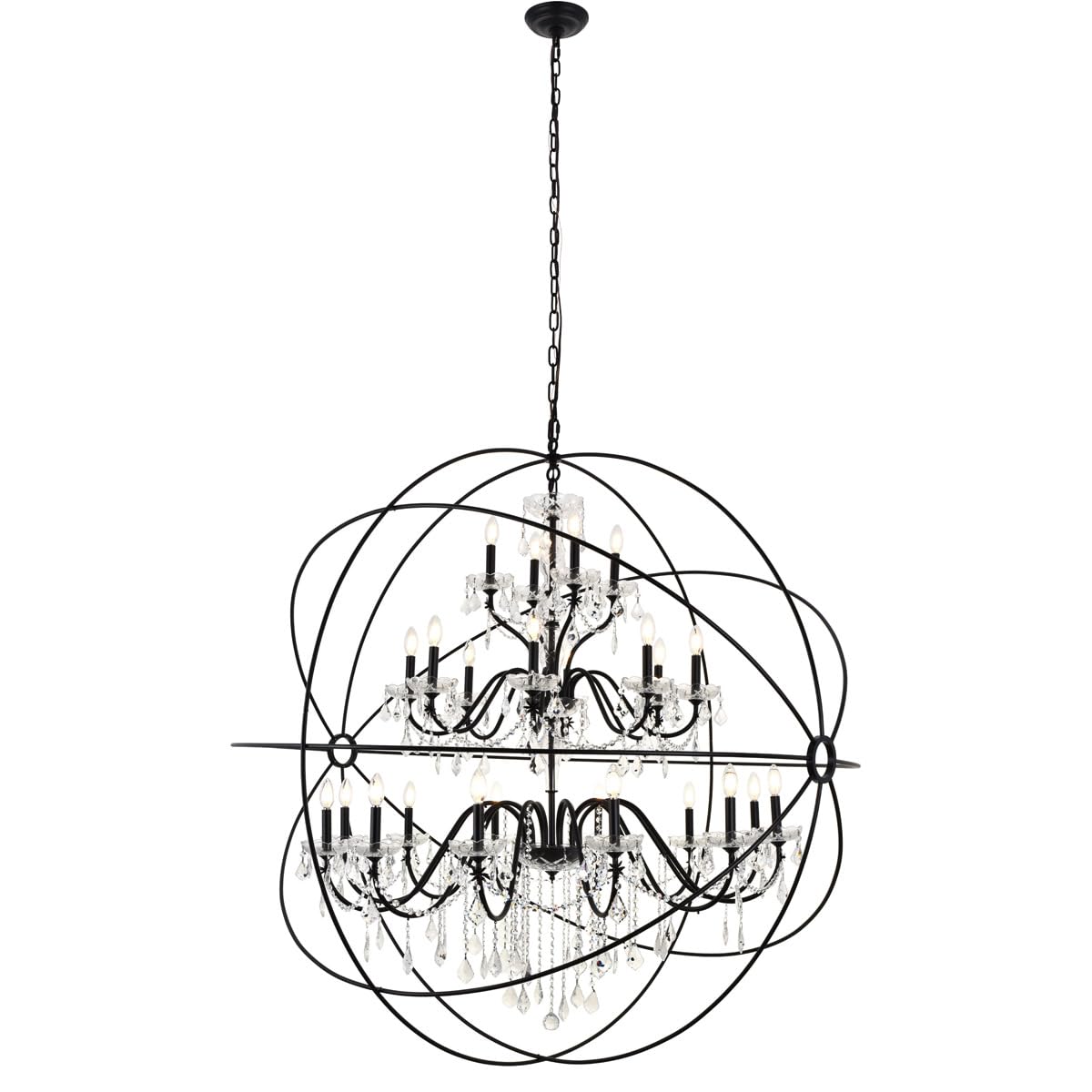 Cordelia 24 Light black Crystal Pendant
