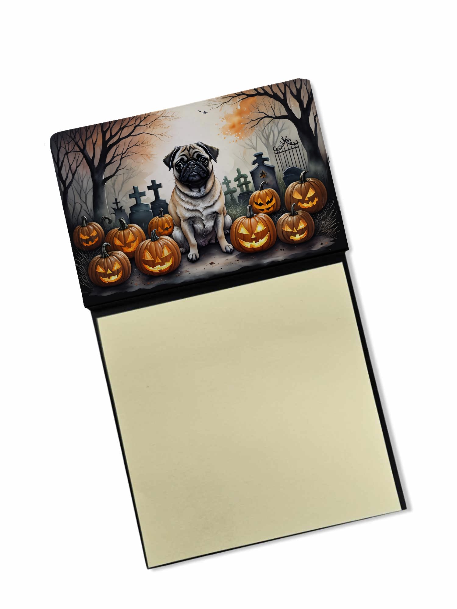 Fawn Pug Spooky Halloween Sticky Note Holder