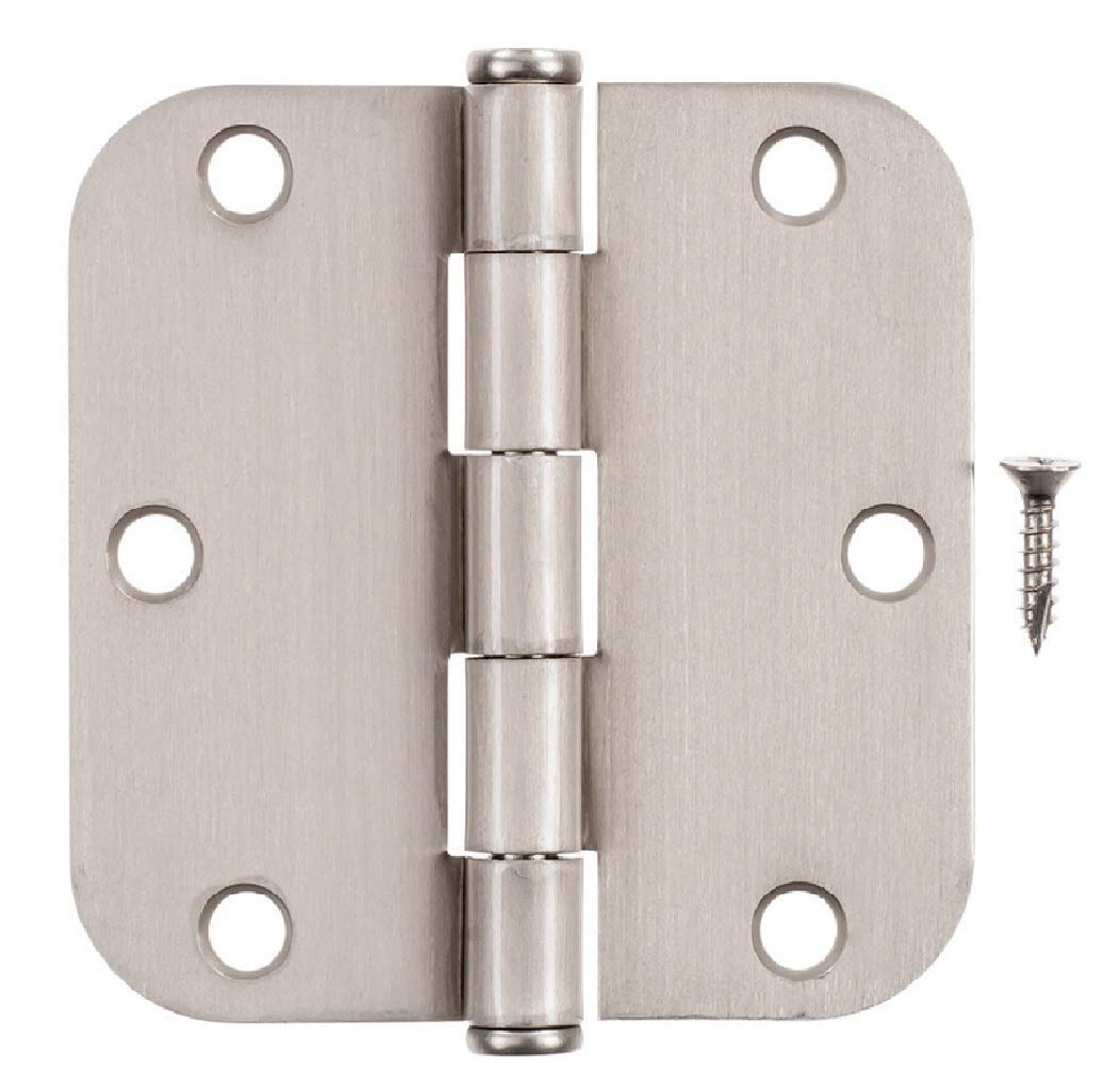 Hampton 3-1/2 In. L Satin Nickel Residential Door Hinge 12 Pk