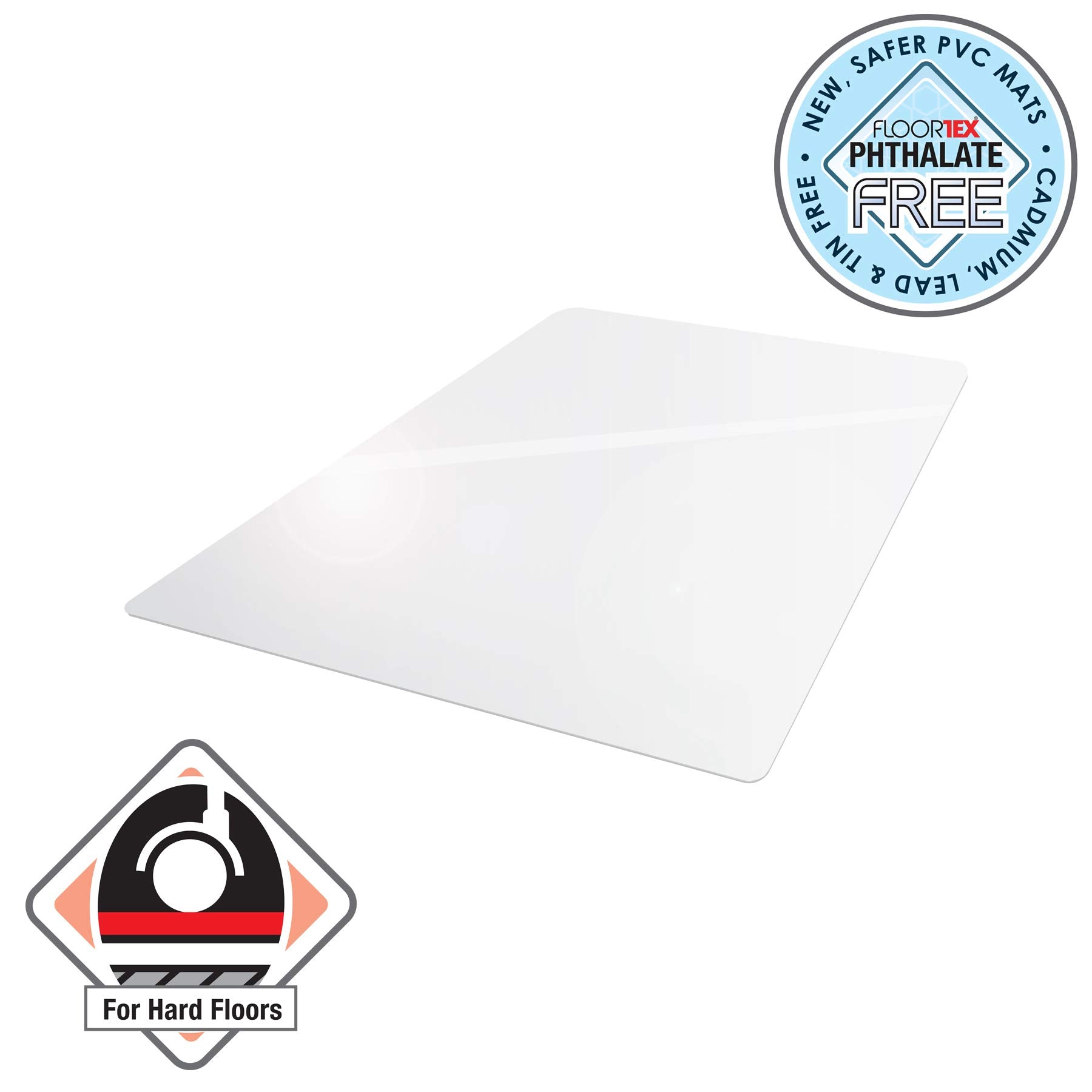 Valuemat Vinyl Rectangular Chair Mat for Hard Floor - 48 x 60”