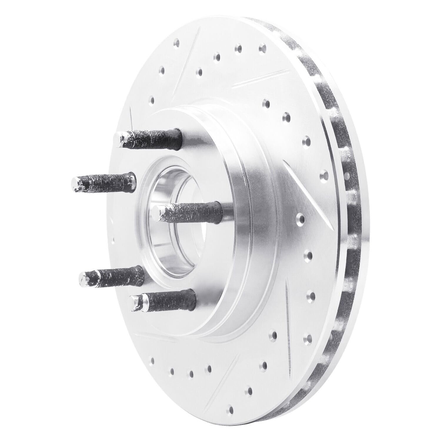 R1 Concepts Brake Rotor Drilled and Slotted Silver EDZ-54156L