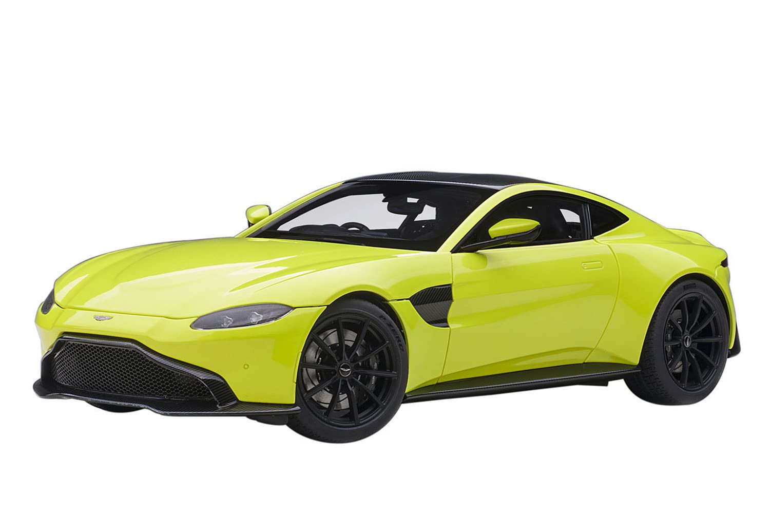 2019 Aston Martin Vantage Rhd (Right Hand Drive) Lime Essence Green With Carbon Top 1/18 Model Car By Autoart 70279