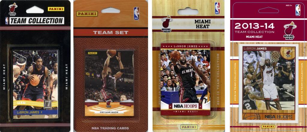 NBA Miami Heat 4 Different Licensed Trading Card Team Sets