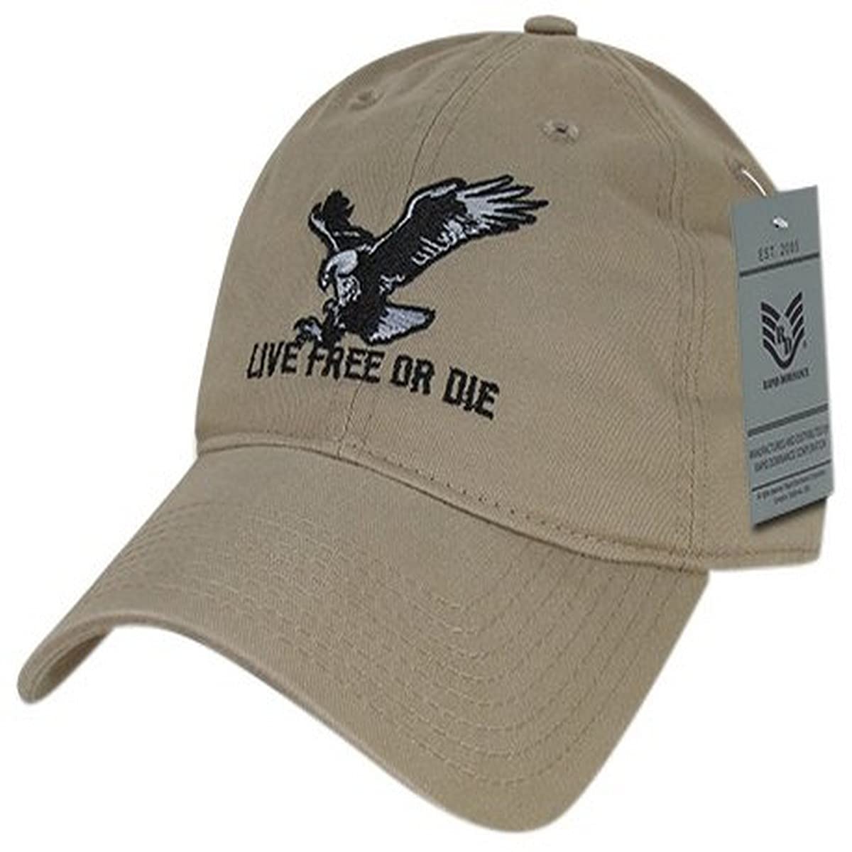 Relaxed Graphic Cap,Live Free or Die,Kha