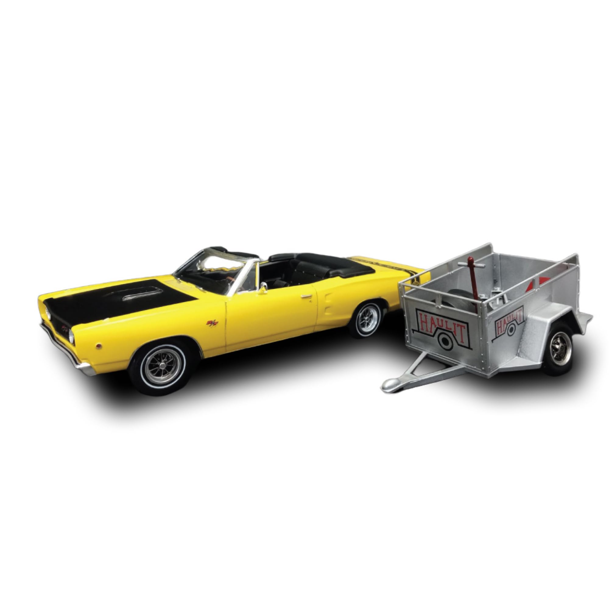 Skill 2 Model Kit 1968 Dodge Coronet R/T Convertible with Haul-Away Trailer 1/25 Scale Model by MPC