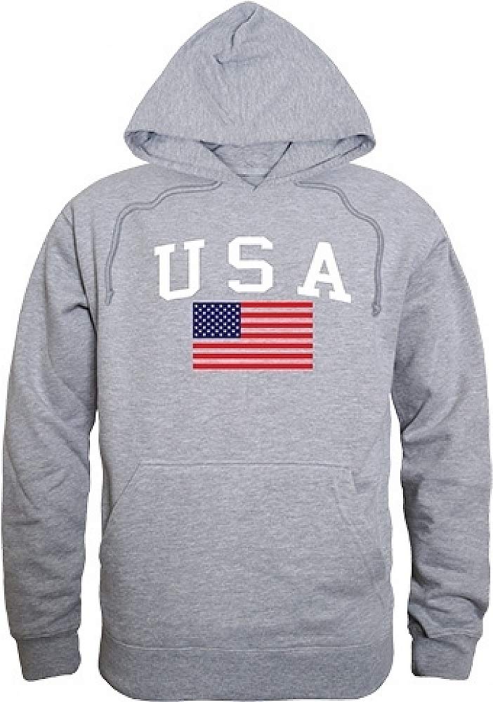 Graphic Pullover, USA & Flag, H.Grey, L