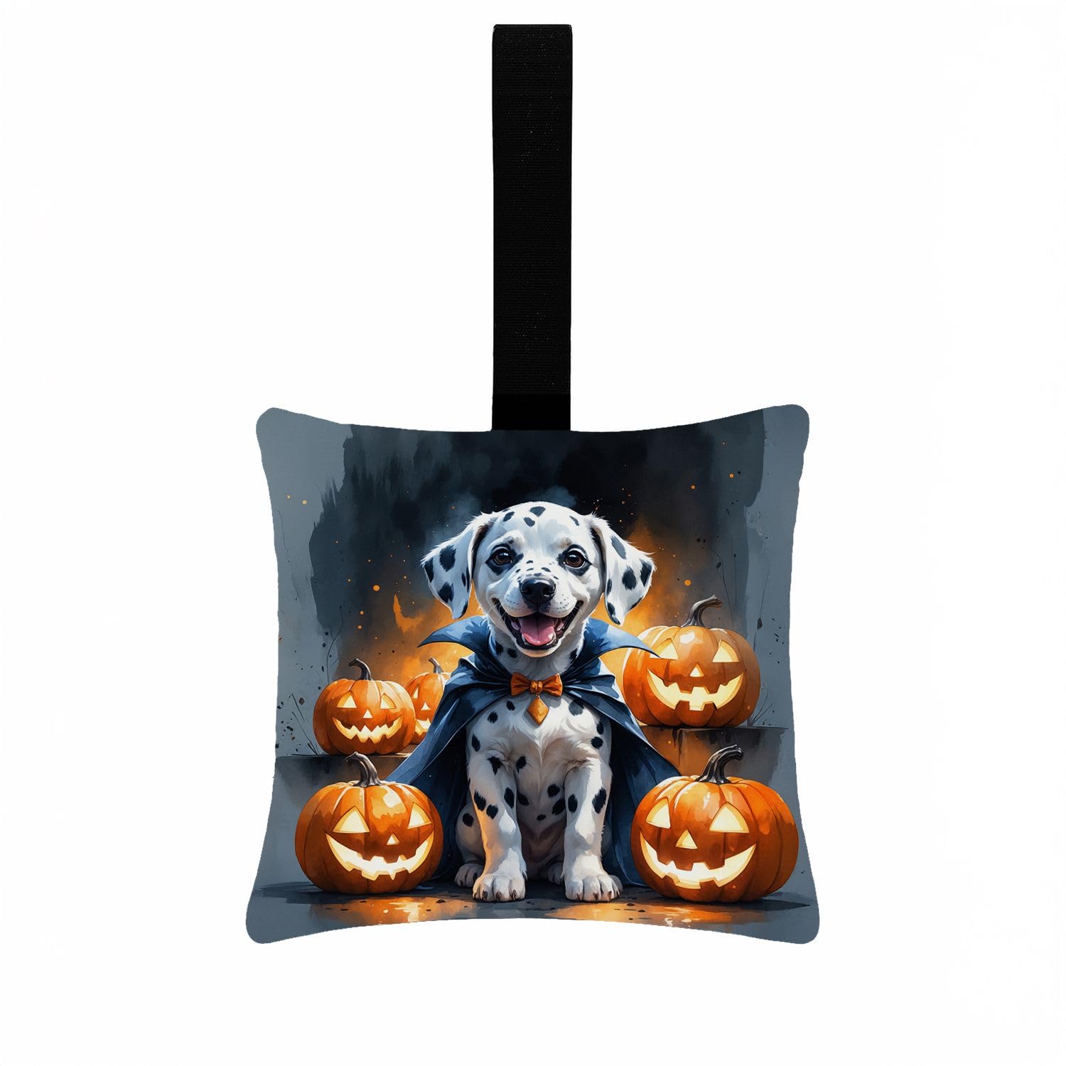Carolines Treasures Dalmatian Puppy Halloween Mini Hanging Pillow Ornament 3.5  3.5 Decorative Door-Knob & Tree Hanger, Soft Fabric Cushion