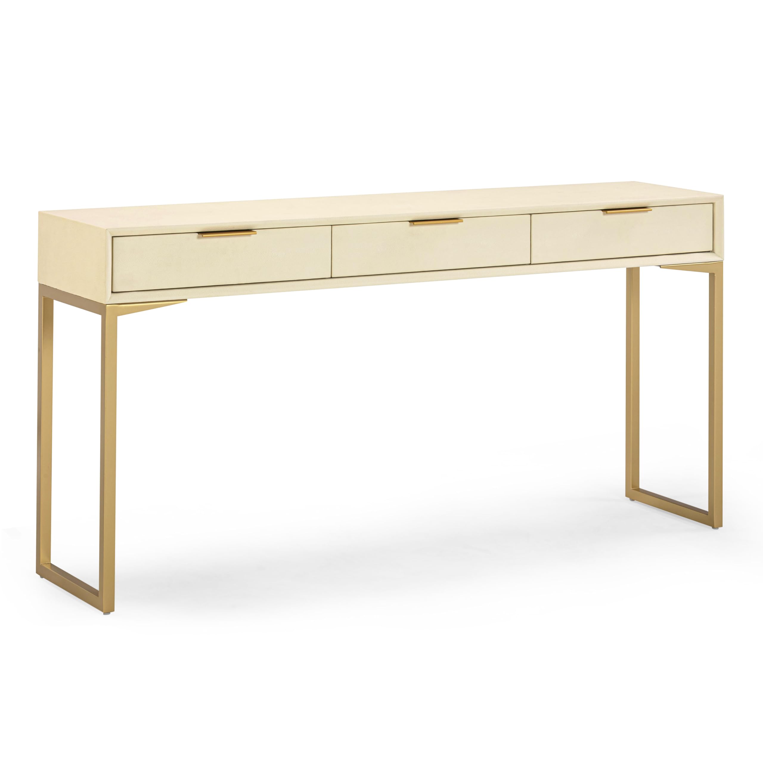 Tov Furniture Pesce Cream Shagreen Console Table