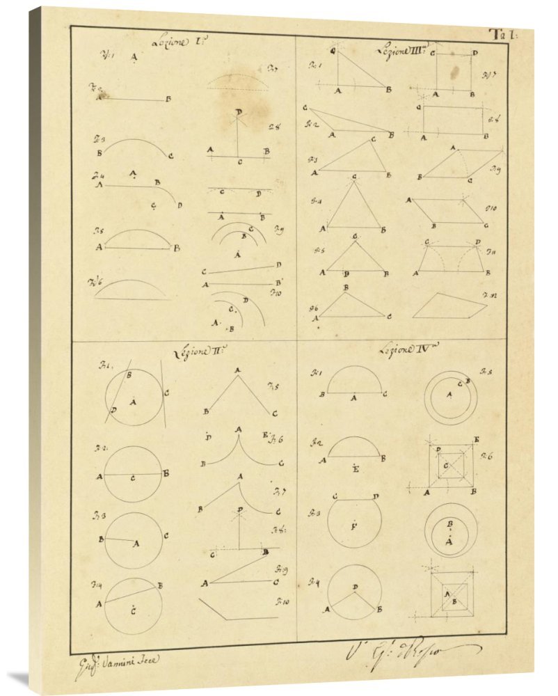 Plate 1 for Elements of Civil Architecture, ca. 1818-1850-Canvas Art-30x40”