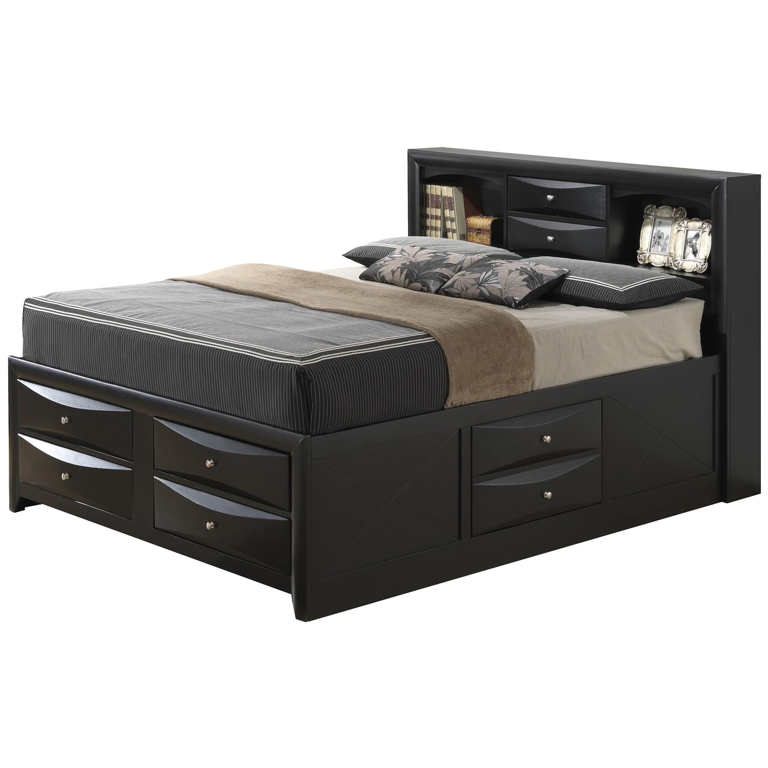 Marilla Black King Panel Beds