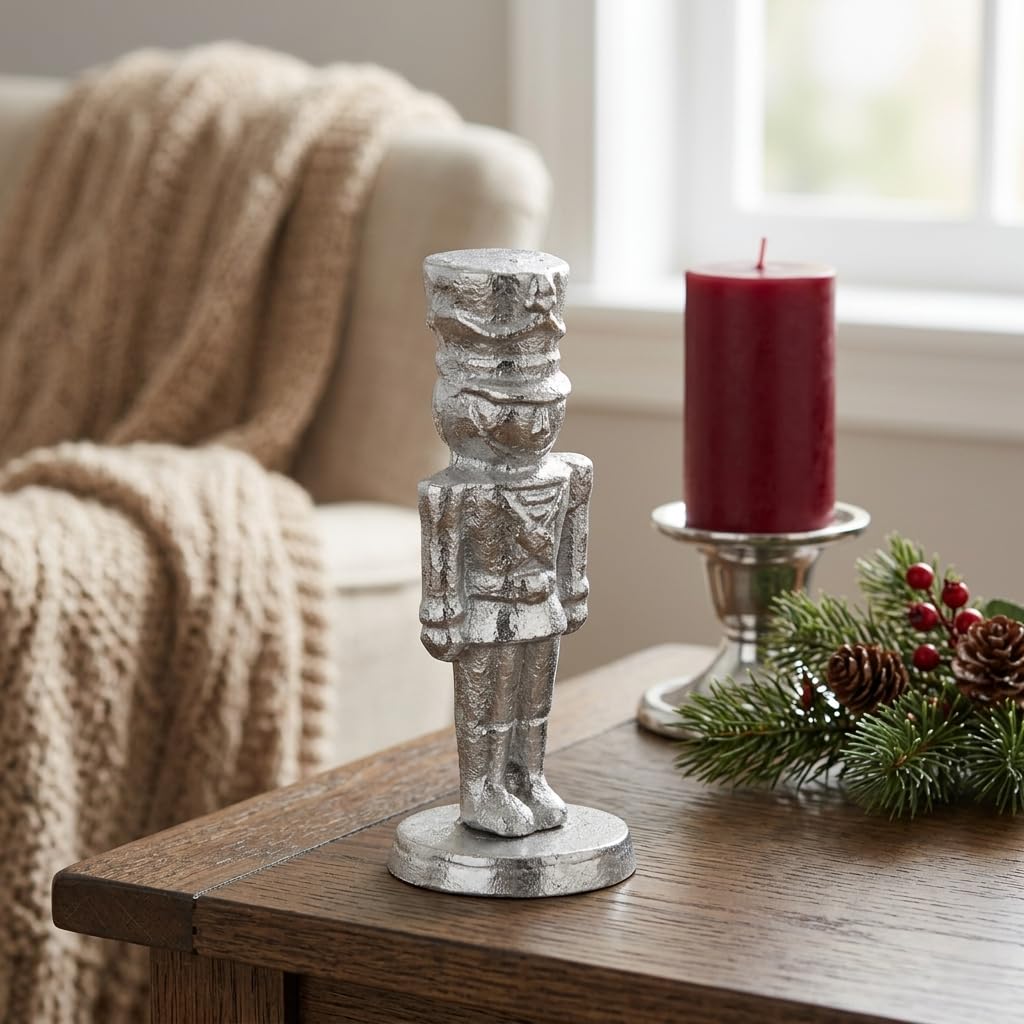 Clara Silver Cast Iron Nutcracker Figurine - Large