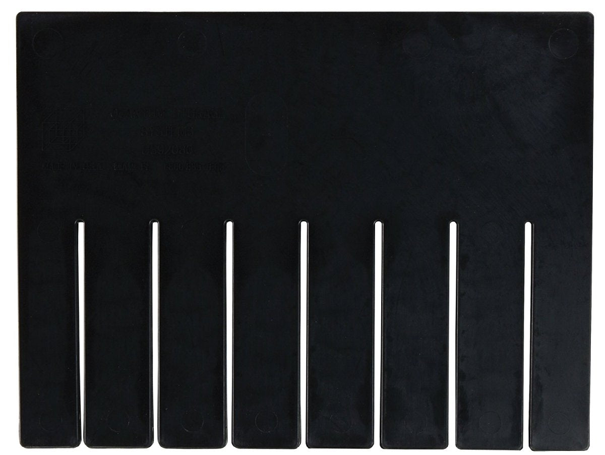 Short Divider, conductive, for use with DG92080CO, black (pack of 6), Made in USA