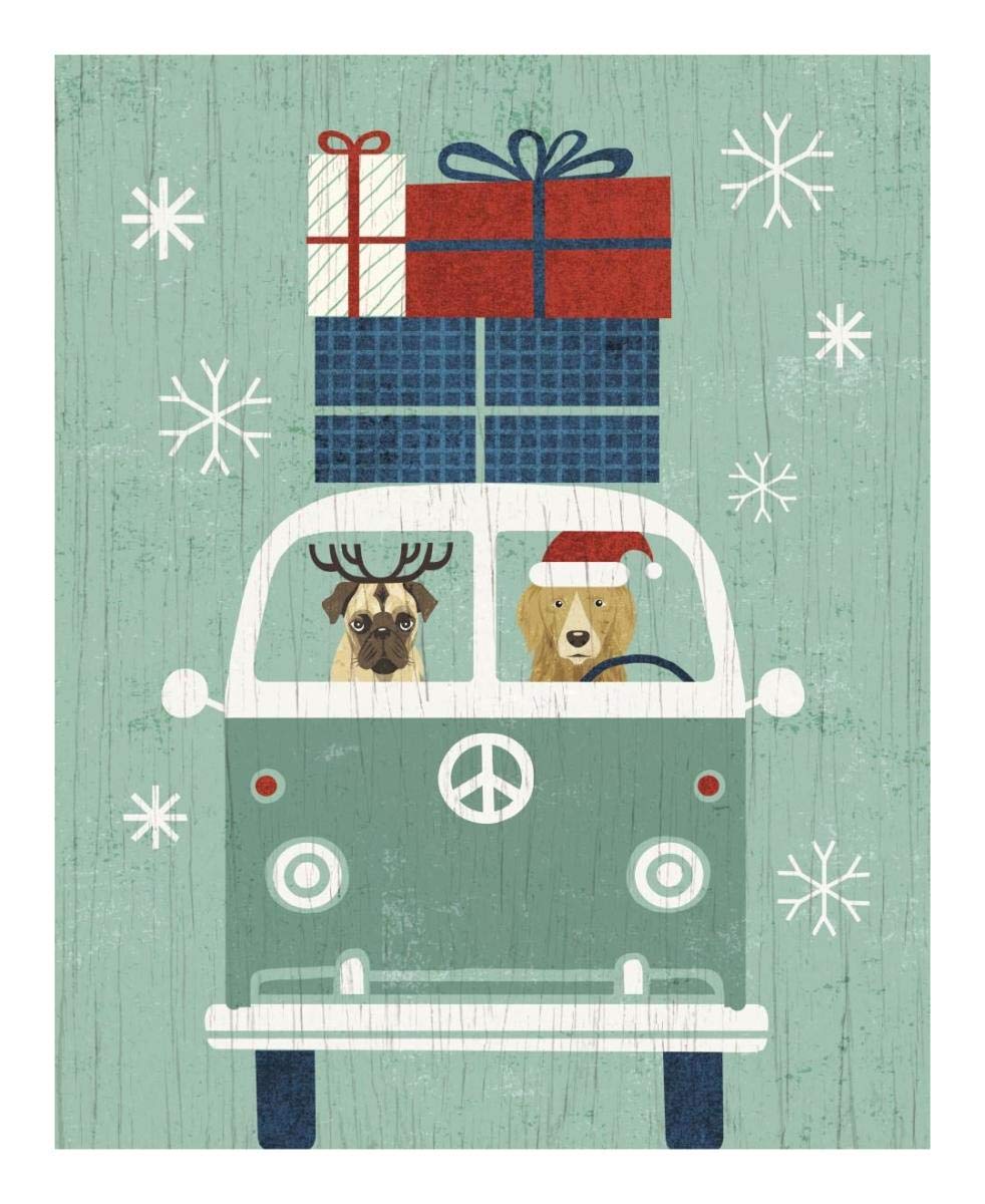 Holiday on Wheels XII -Paper Art-18x22”