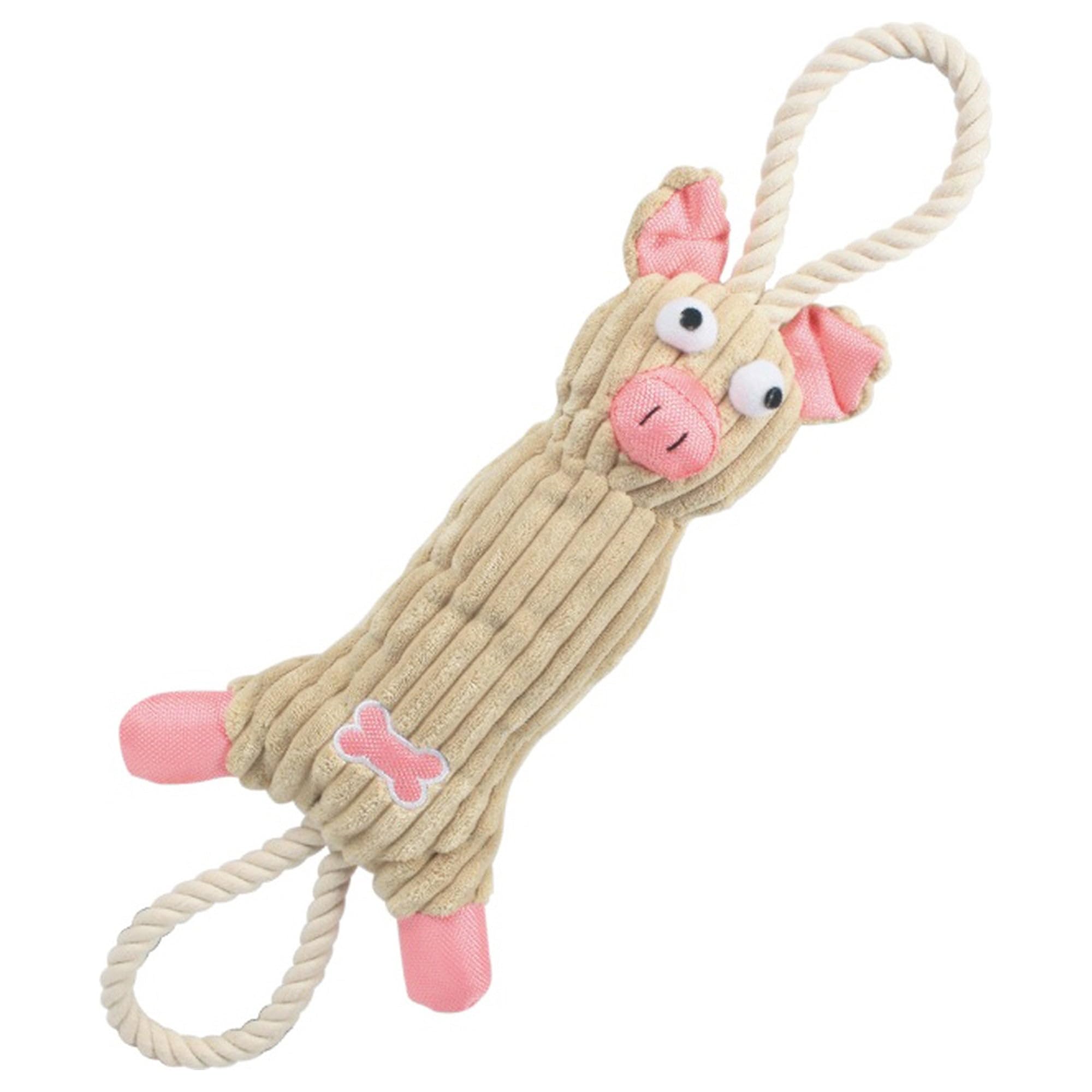 Jute And Rope Plush Pig - Pet Toy