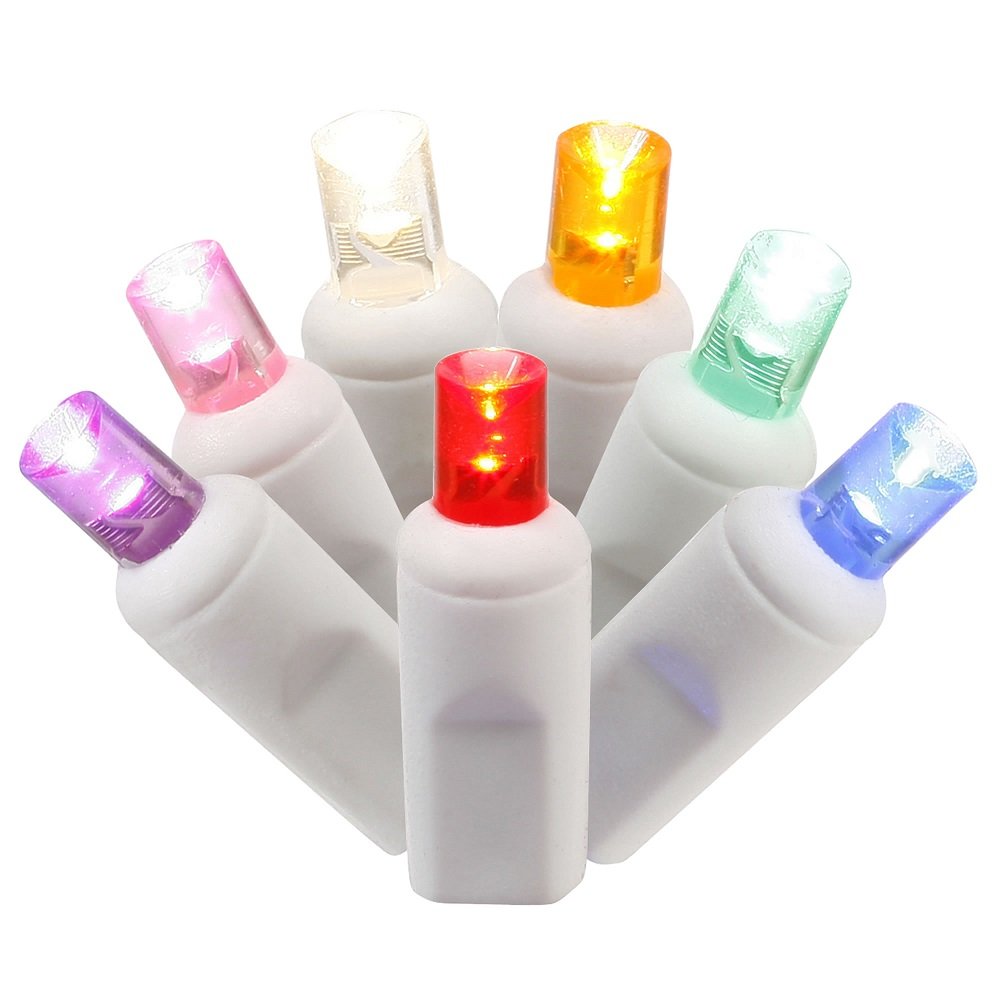 Casafoyer Multicolored LED Light Set with White Wire - Wide Angle, Energy Efficient ( Pack of 2 )