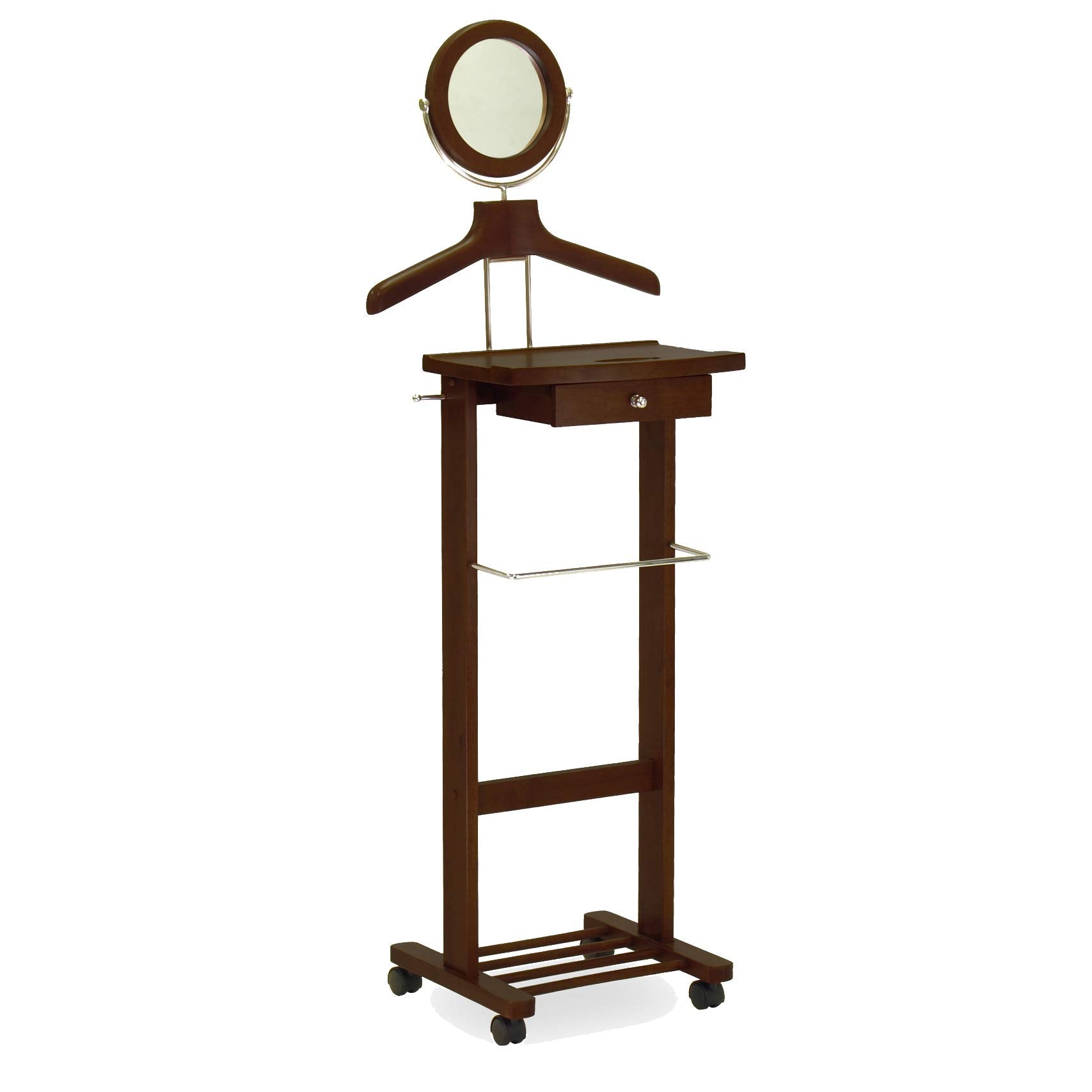 Yardlio Vanity Valet Stand: Clothing & Accessory Organizer with Mirror, Drawer, and Shoe Holder