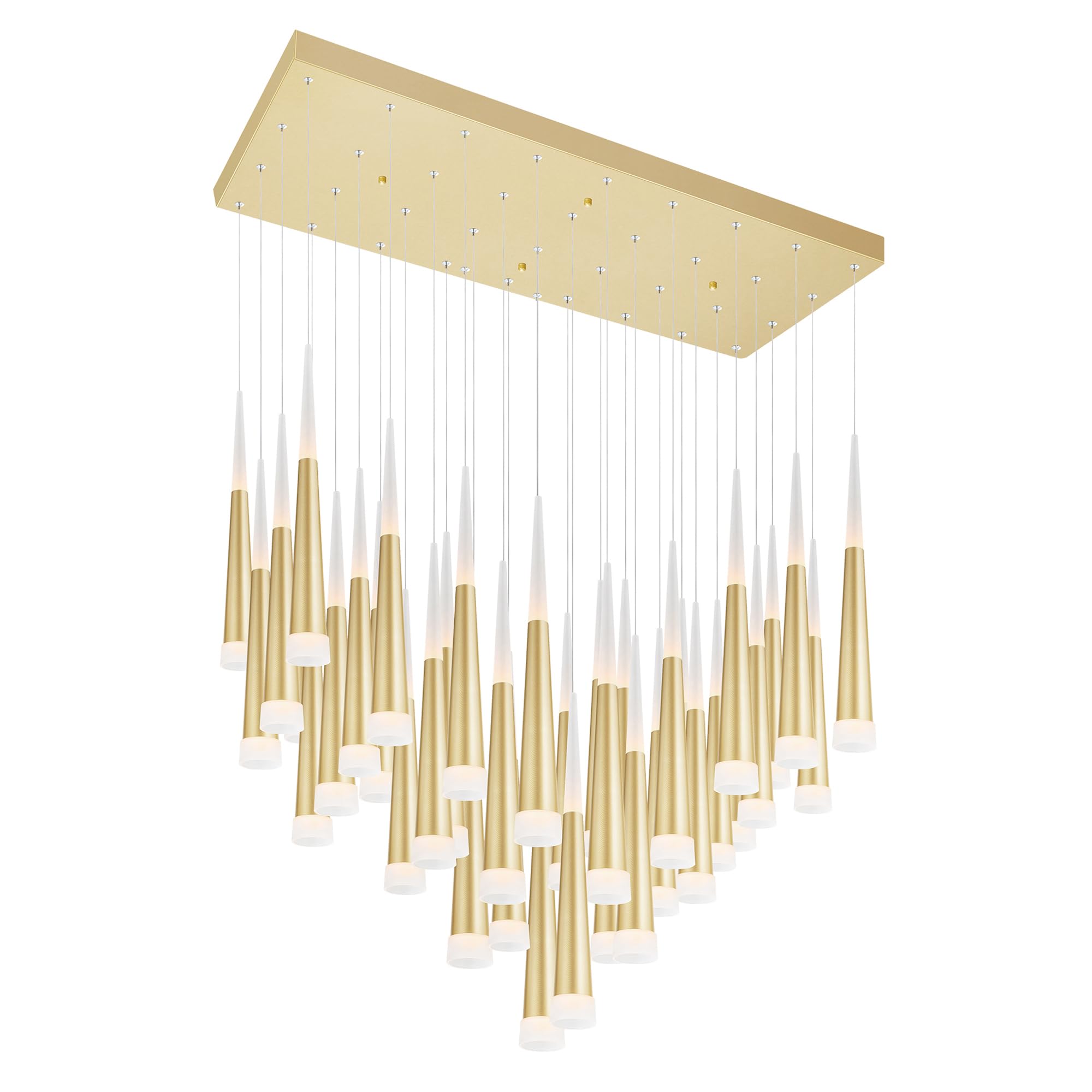 LED Multi Light Pendant With Satin Gold Finish
