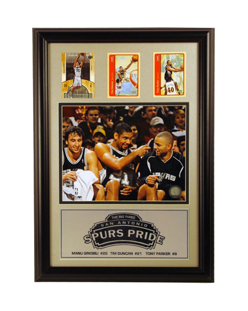 12x18 Double Frame - San Antonio Spurs Then and Now