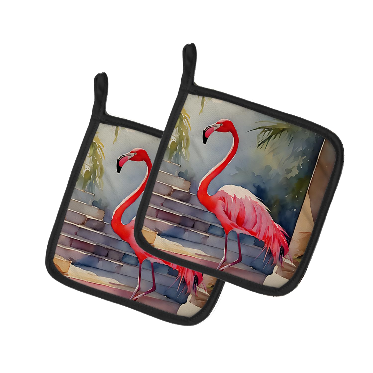 Flamingo Pair of Pot Holders