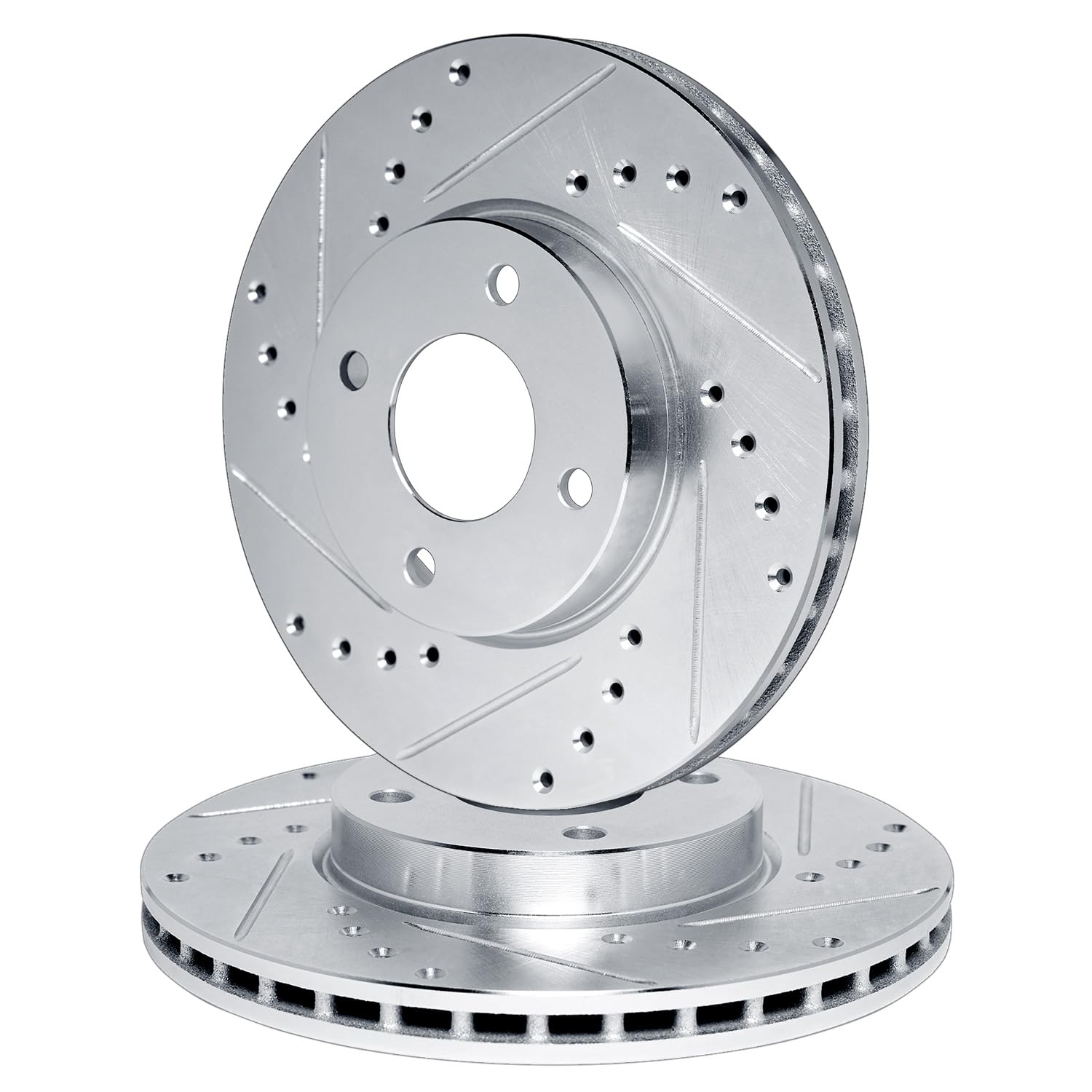 R1 Concepts Drilled and Slotted Silver Disc Brake Rotor Set WGPN1-59029