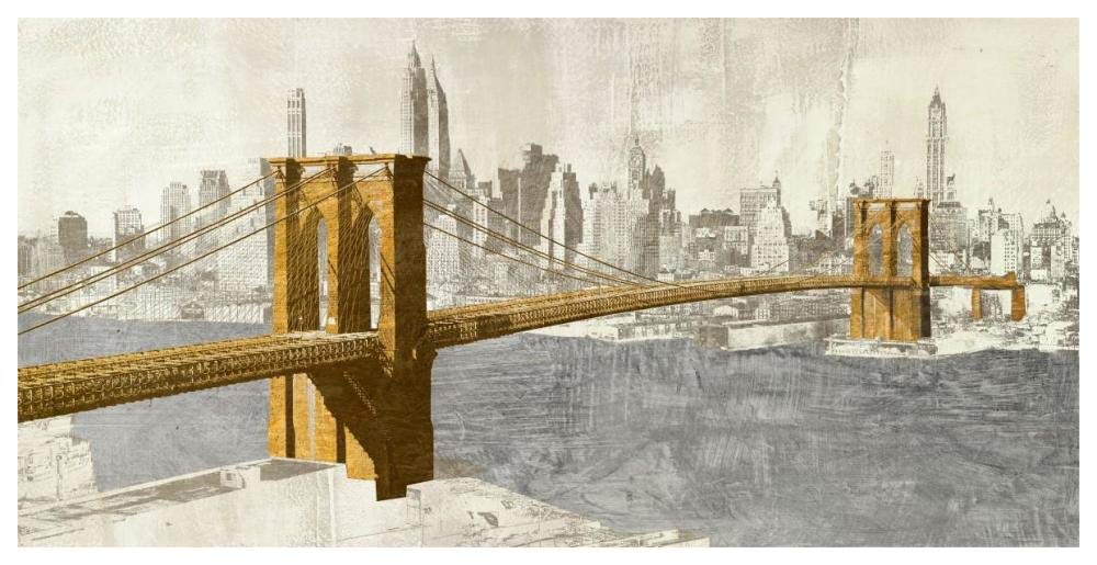 Gilded Brooklyn Bridge-Paper Art-62x32”
