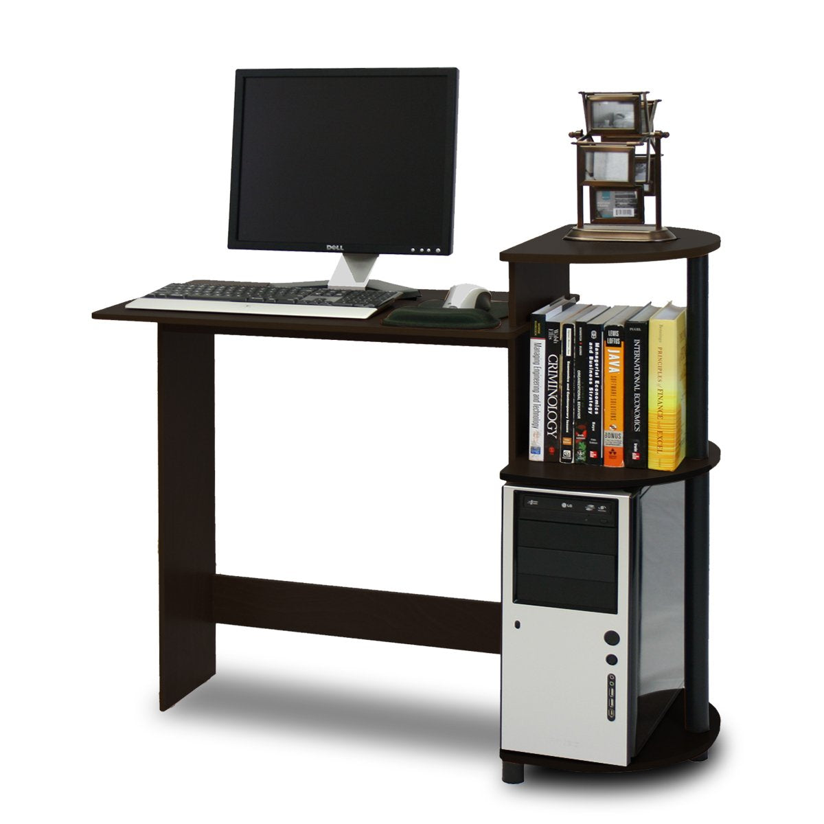 Furinno 11181EX/BK Compact Computer Desk, Espresso/Black