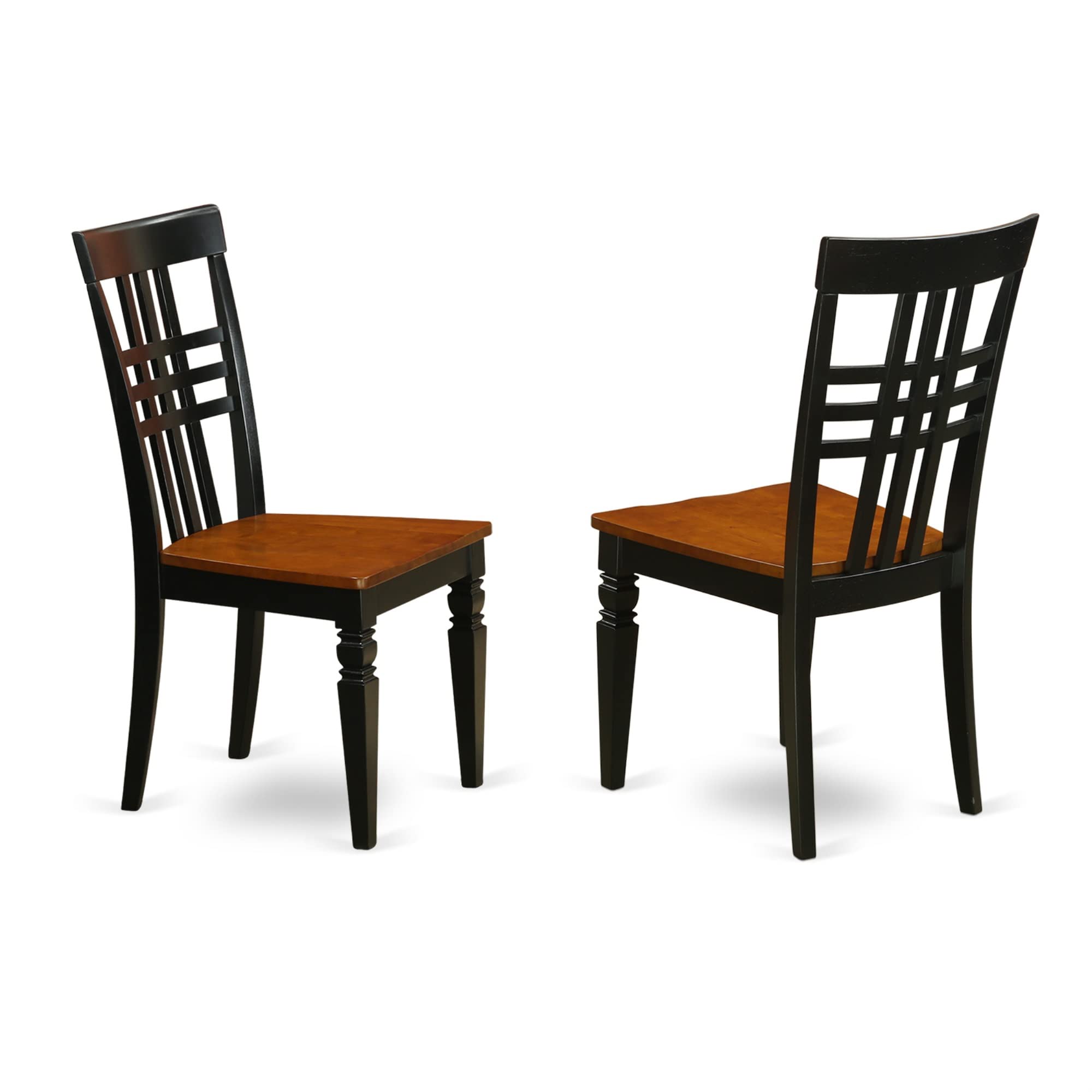 Yardlio Modern Curved Dining Chair | Elegant Design | Asian Hardwood | Black & Cherry Finish