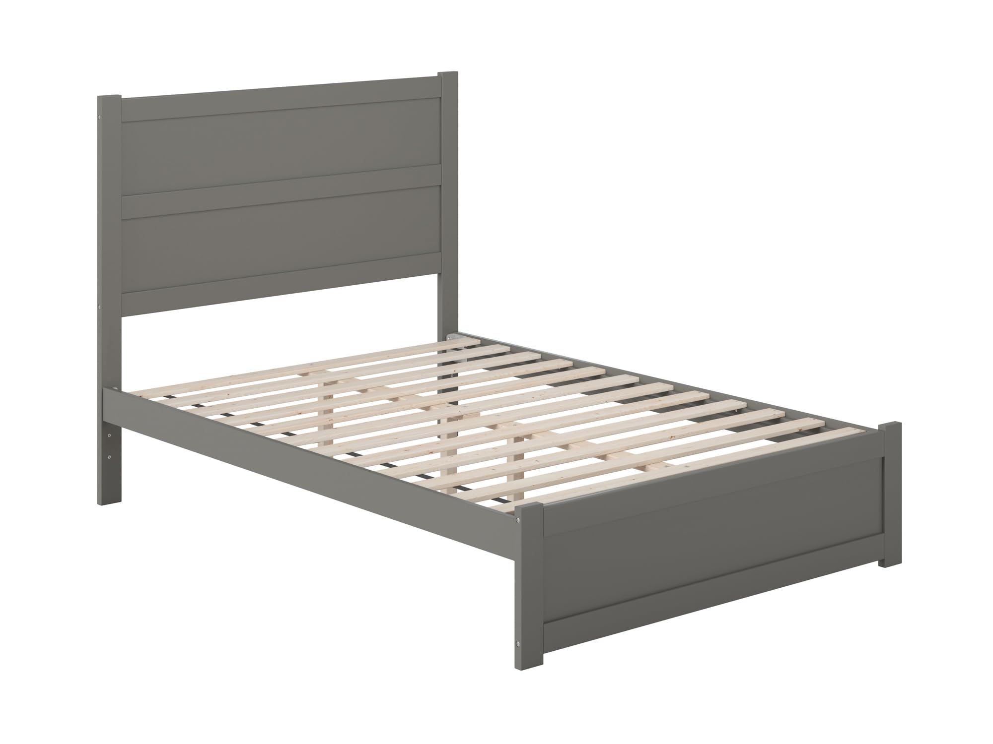 NoHo Full Platform Bed with Matching Footboard in Grey