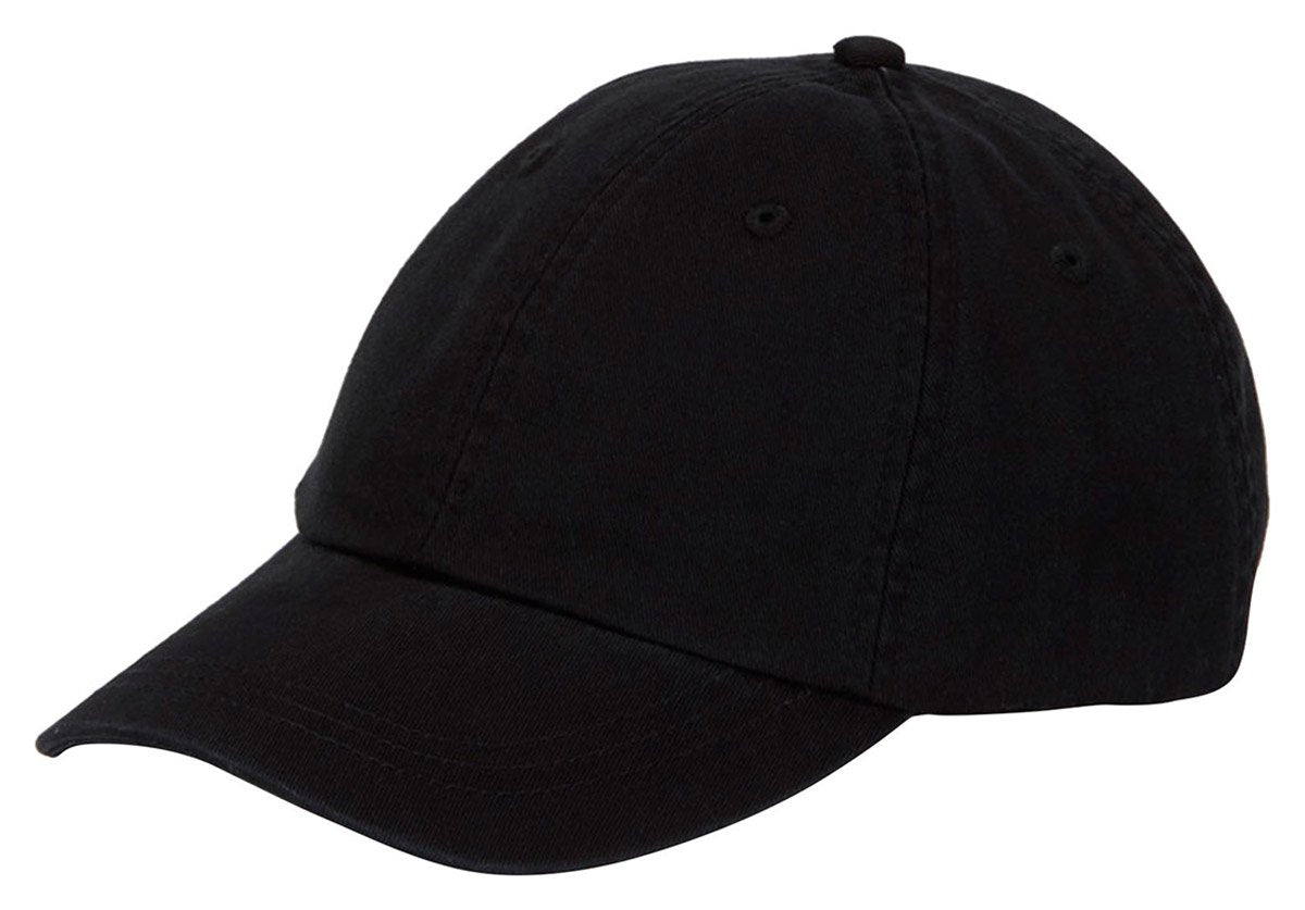 PN101 | PINNACLE- Cotton twill, six panel, low-profile, unstructured cap with enzyme wash, Adams cool-crown mesh lining and hook and loop back closure. - BLACK