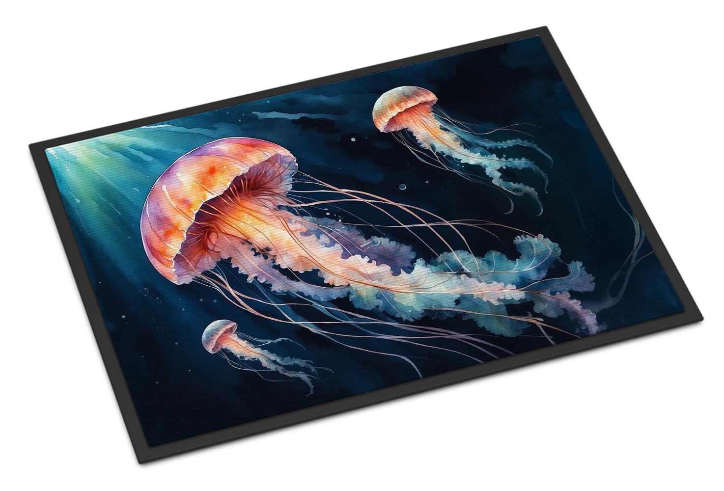 Carolines Treasures Deep-Sea Jellyfish Doormat Front Door Mat Indoor Outdoor Rugs for Entryway, Non Slip Washable Low Pile, 24H X 36W