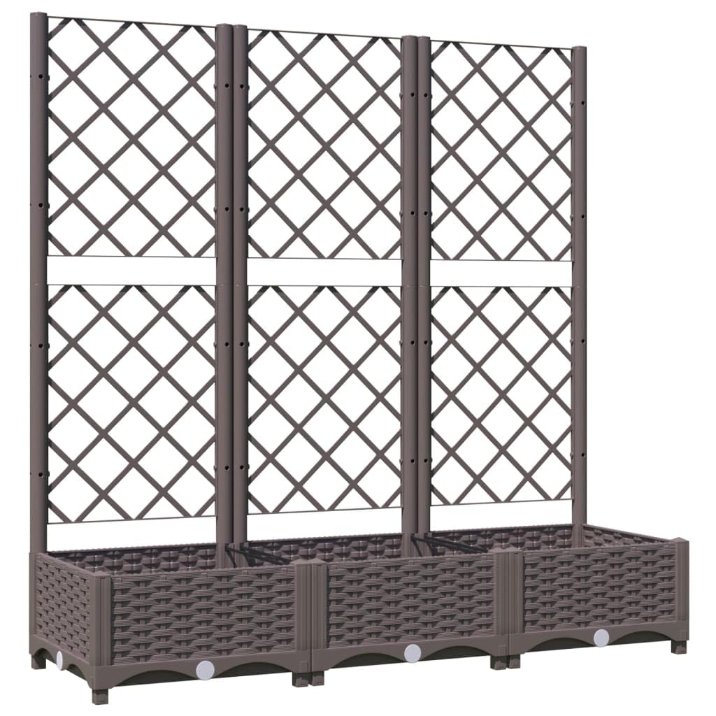 vidaXL Garden Planter with Trellis Brown 47.2x15.7"x47.8" PP"