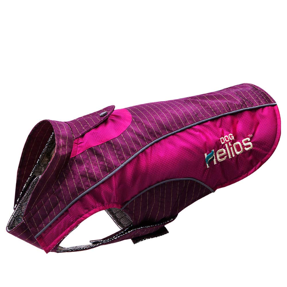 Dog Helios Reflecta-Bolt Sporty Performance Tri-Velcro Waterproof Pet Dog Coat Jacket W/ Blackshark Technology - Large - Hot Pink / Purple