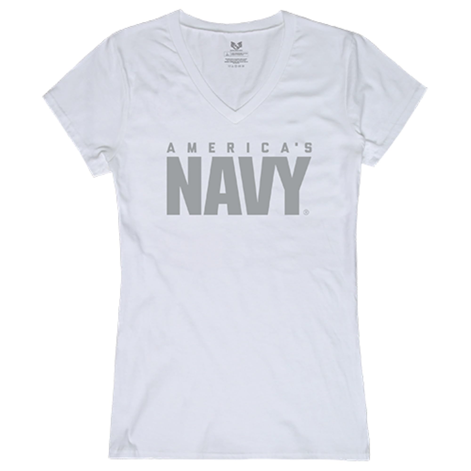 Graphic V-Neck, US Navy, White, XL