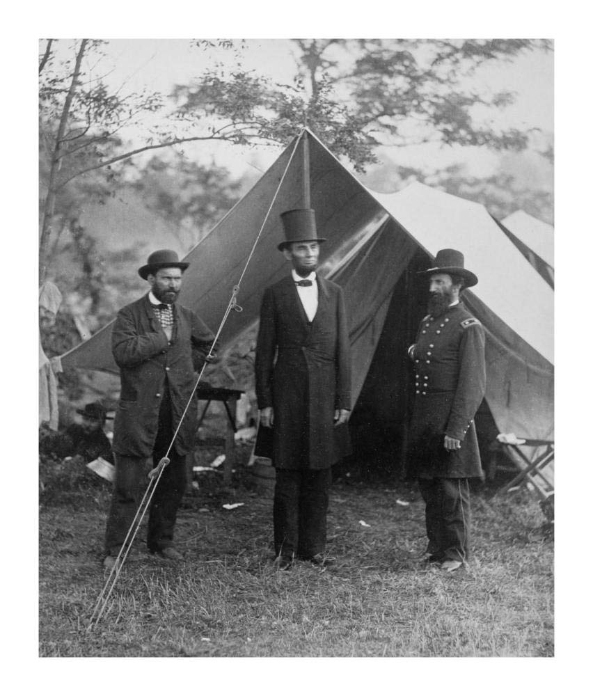President Lincoln on the Battlefield of Antietam, Maryland, October 2, 1862-Paper Art-15x18”