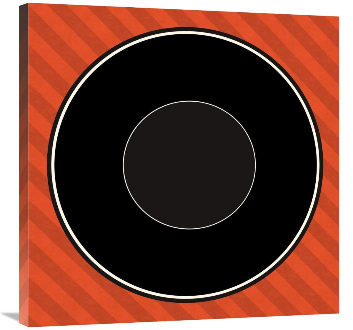 Mealtime: Red Stripes - Plate-Canvas Art-30x30”