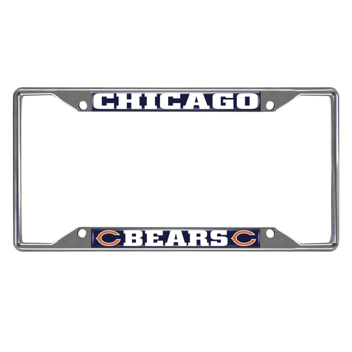 Fanmats 15031 Chicago Bears Chrome Metal License Plate Frame, Team Colors, 6.25In X 12.25In