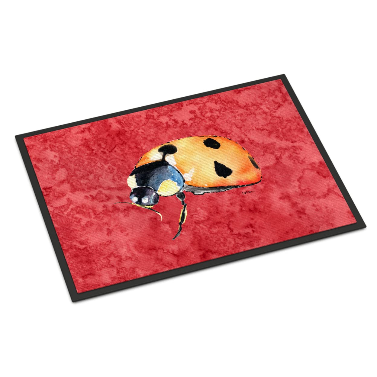 Lady Bug on Red Indoor or Outdoor Mat 24x36