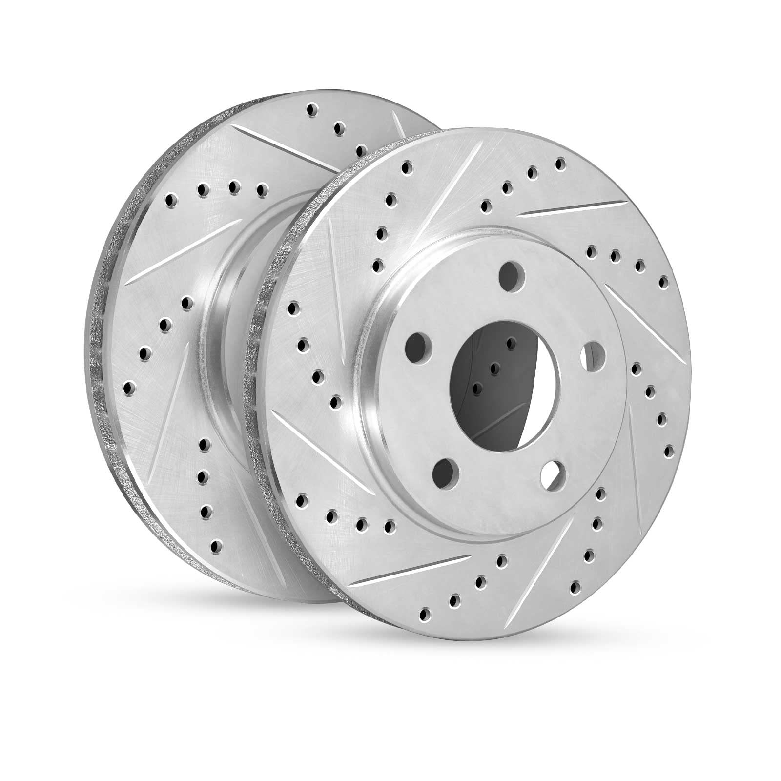 R1 Concepts Drilled and Slotted Silver Disc Brake Rotor Set WGPN1-63087