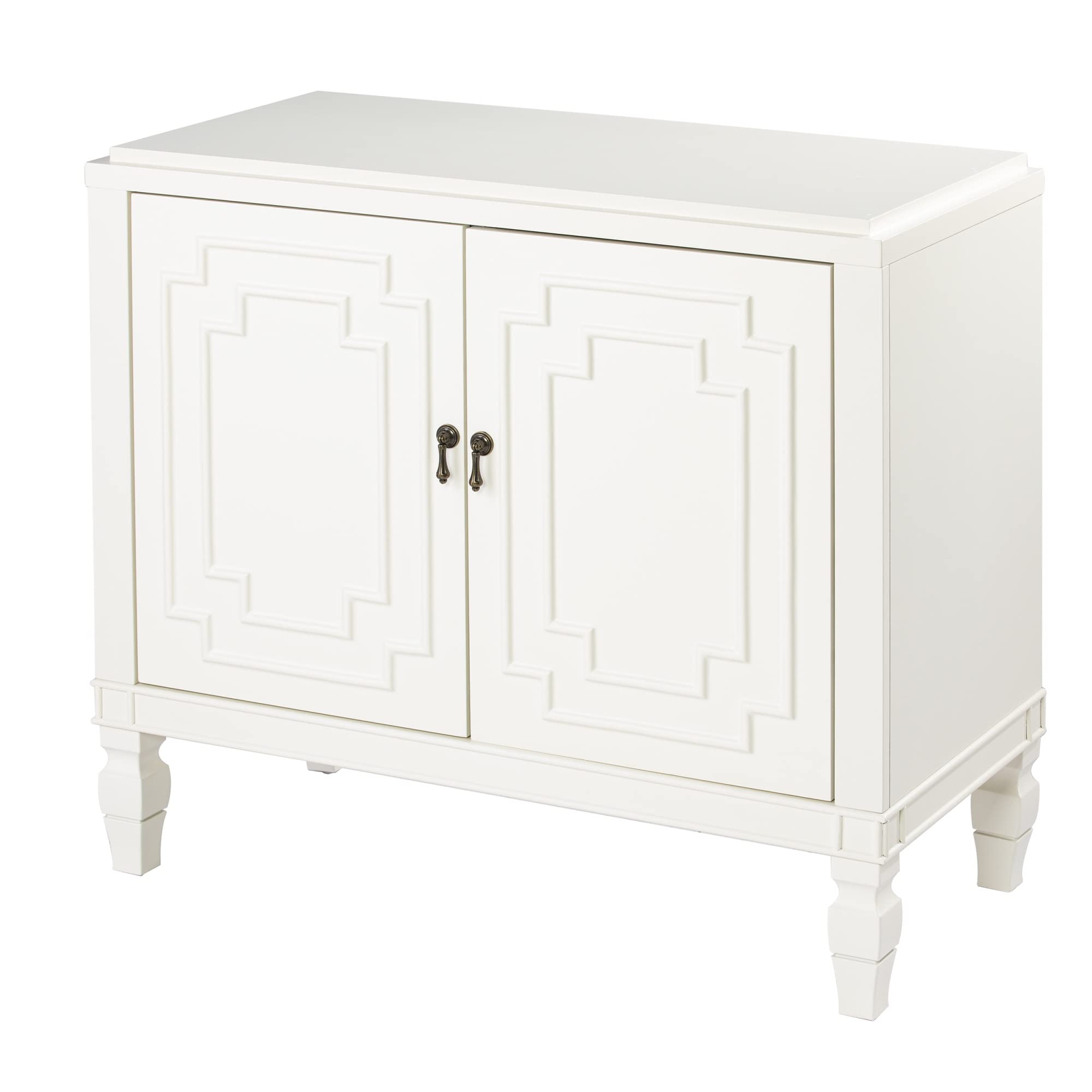Tropman Antique White Double-Door Accent Cabinet