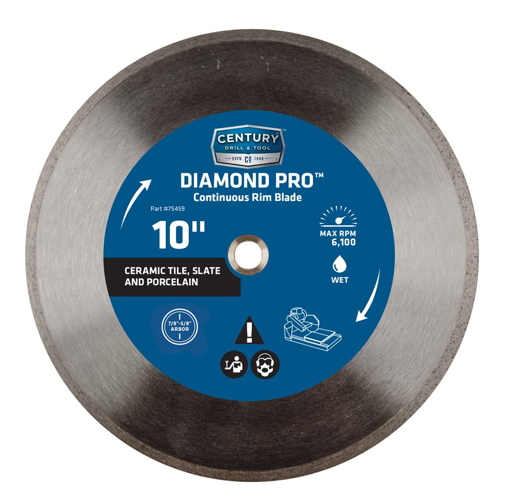 Century Drill & Tool 75459 Diamond Continuous Rim Blade, 10
