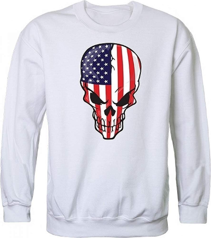 Graphic Crewneck, Skull Flag, White, S