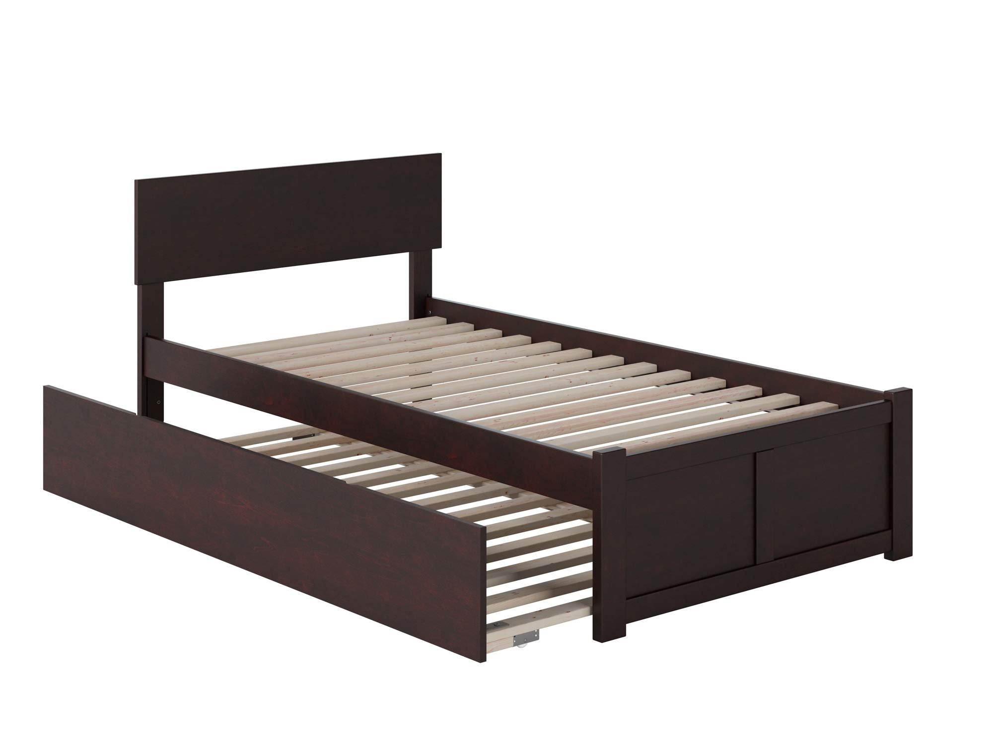 Orlando Twin XL Platform Bed with Footboard & Twin XL Trundle in Espresso