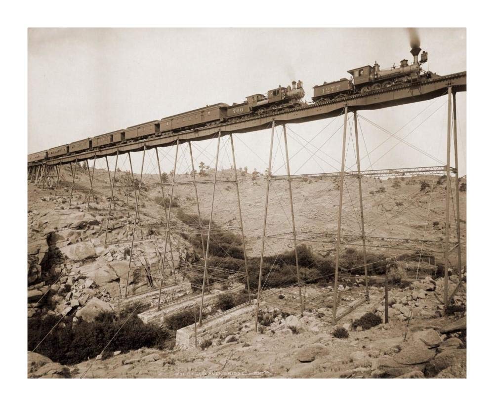 Dale Creek Bridge, Wyoming, Union Pacific Railway, 1885-Paper Art-18x15”