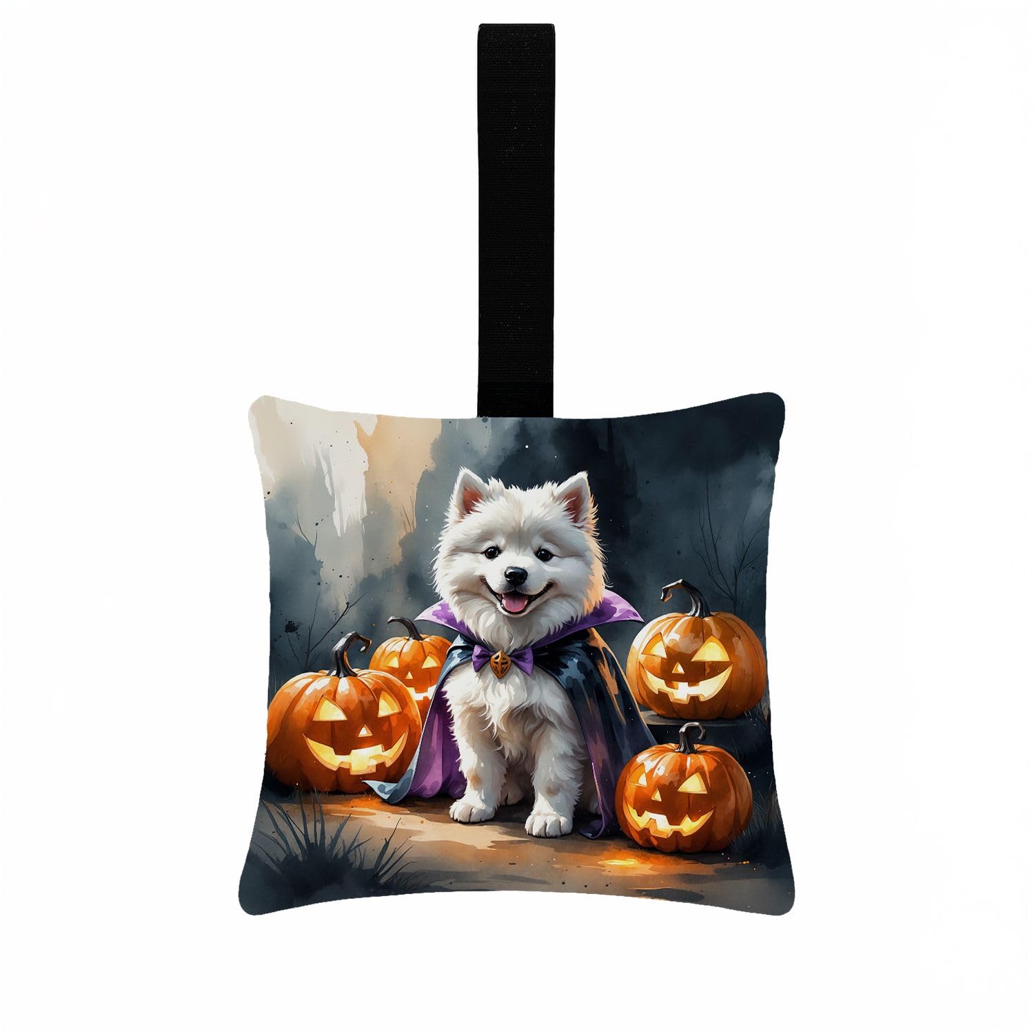 Carolines Treasures Samoyed Puppy Halloween Mini Hanging Pillow Ornament 3.5  3.5 Decorative Door-Knob & Tree Hanger, Soft Fabric Cushion