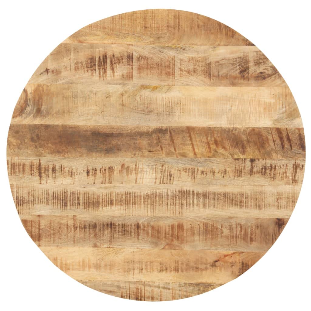 Vidaxl Table Top Solid Mango Wood – Versatile Round Designed Tabletop Perfect For Home And Commercial Settings, Enhances Rustic Charm