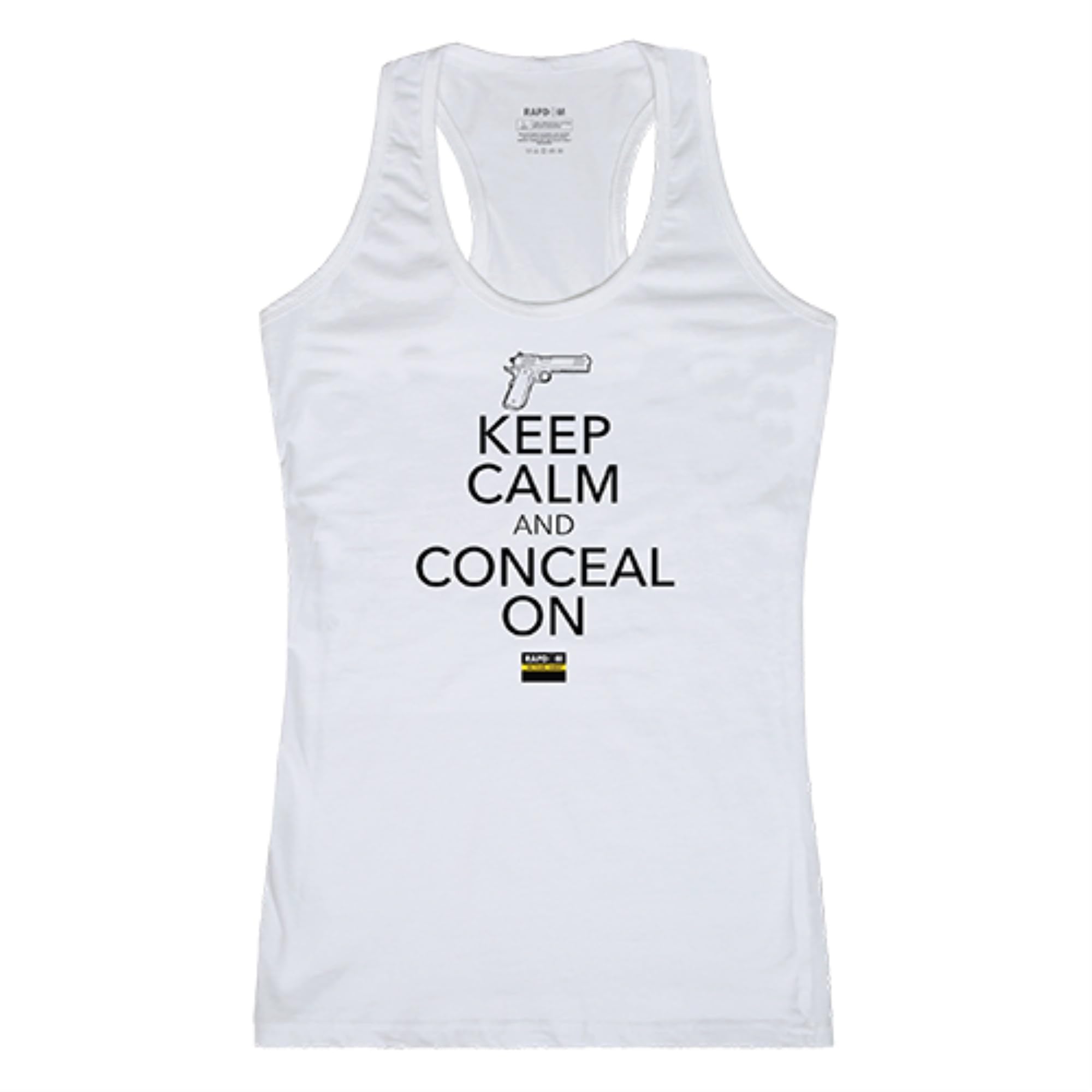 Womens Graphic Tank, Conceal On, White, M