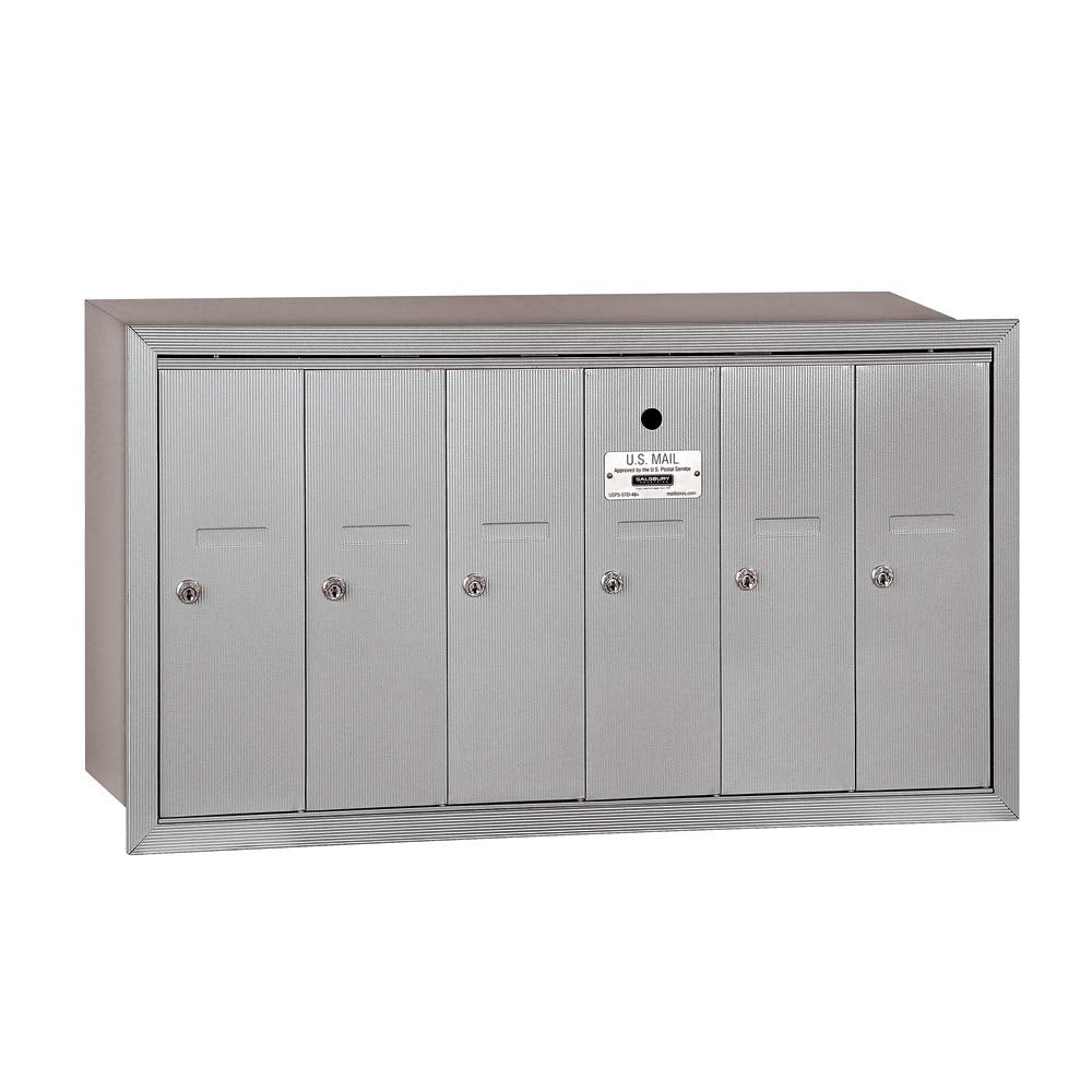 Casafoyer Vertical Mailbox with 6 Doors - Durable Aluminum, USPS Approved ( Pack of 2 )