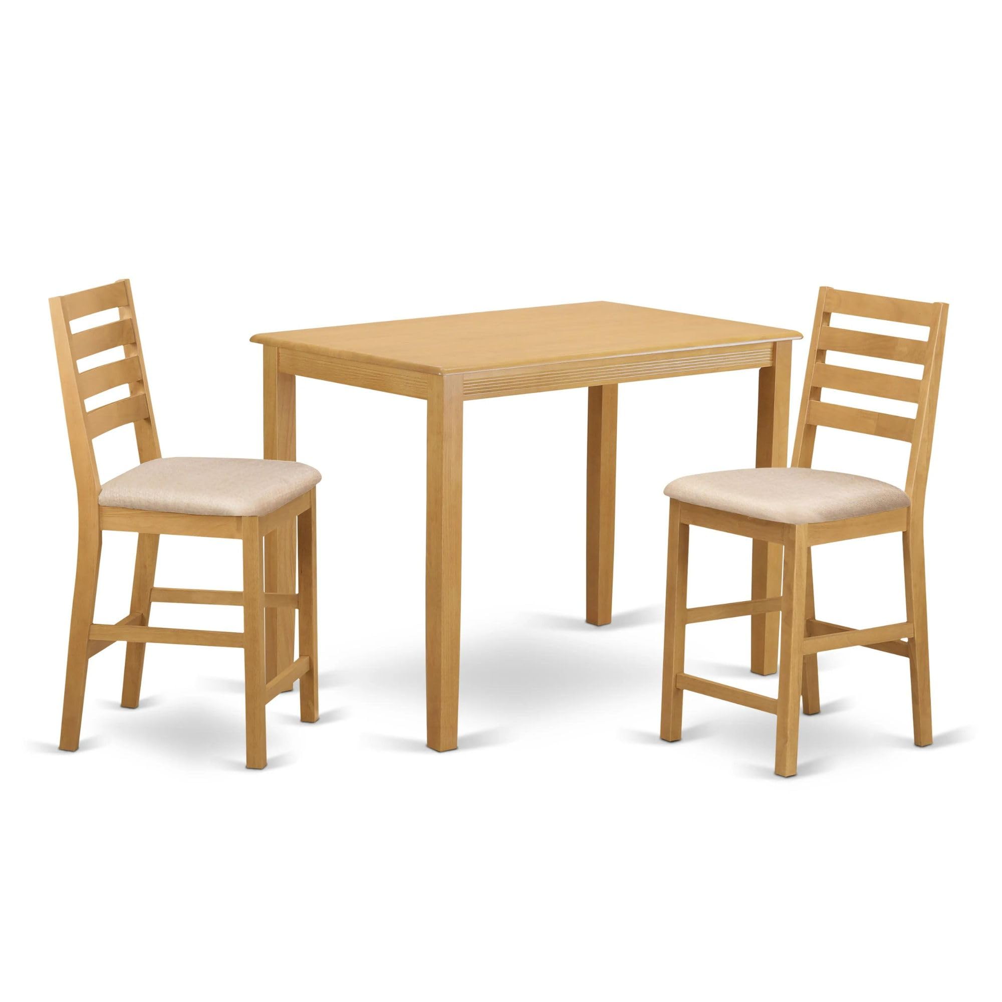 YACF3-OAK-C 3 PC counter height set - counter height Table and 2 dinette Chairs.